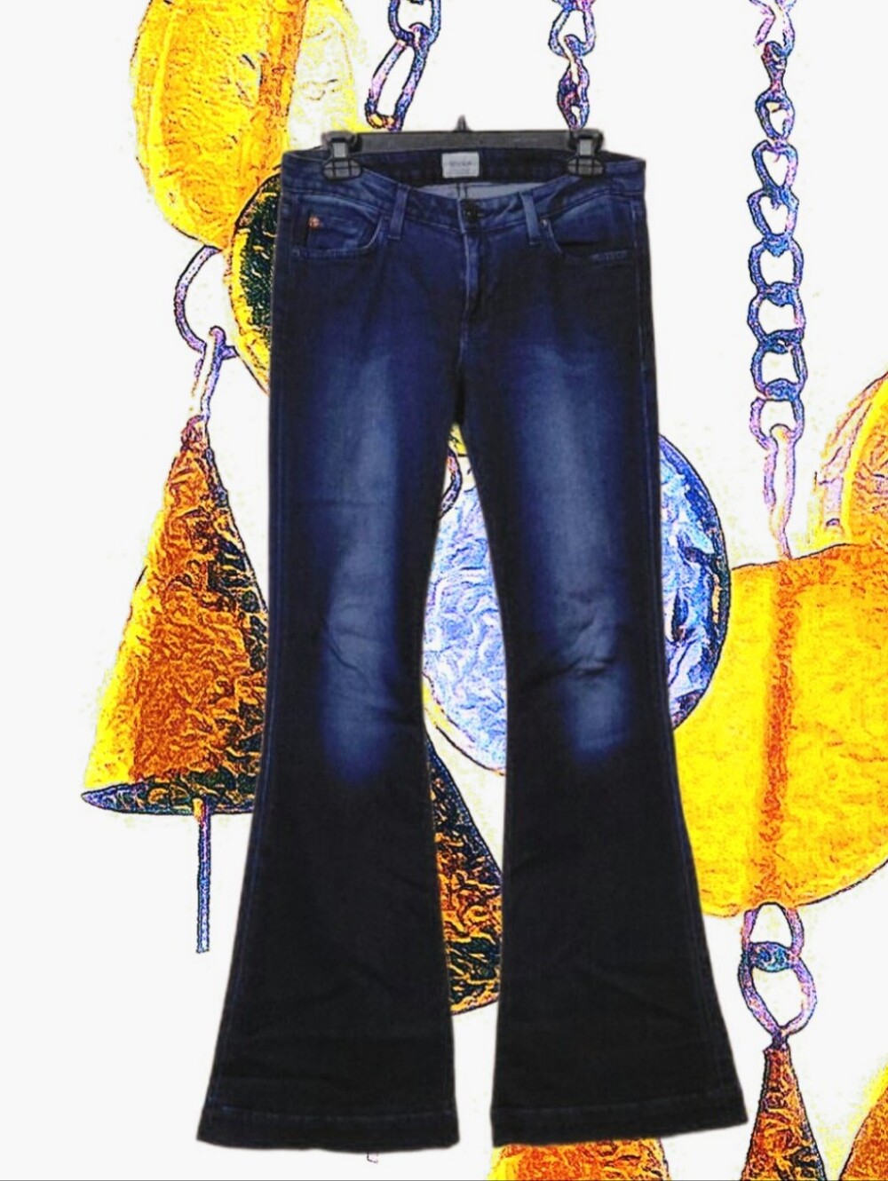 Hudson SUPER FLARE 29x32.5 FLAP POCKETS South Hampton Blue Bell Bottoms 8" Rise
